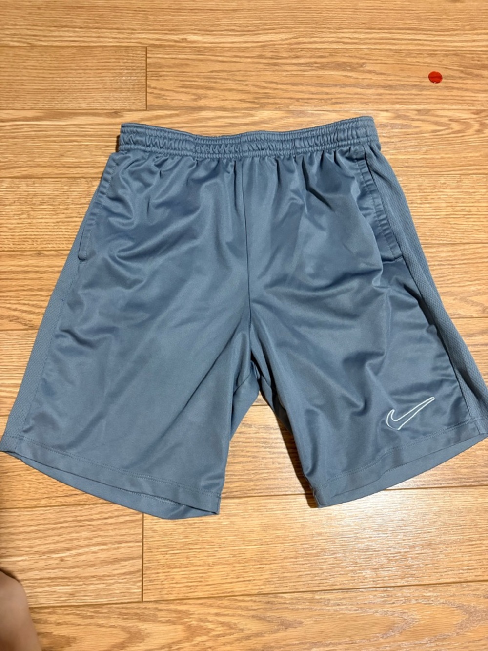 Nike boys Slate Gray Athletic Shorts with White Swoosh